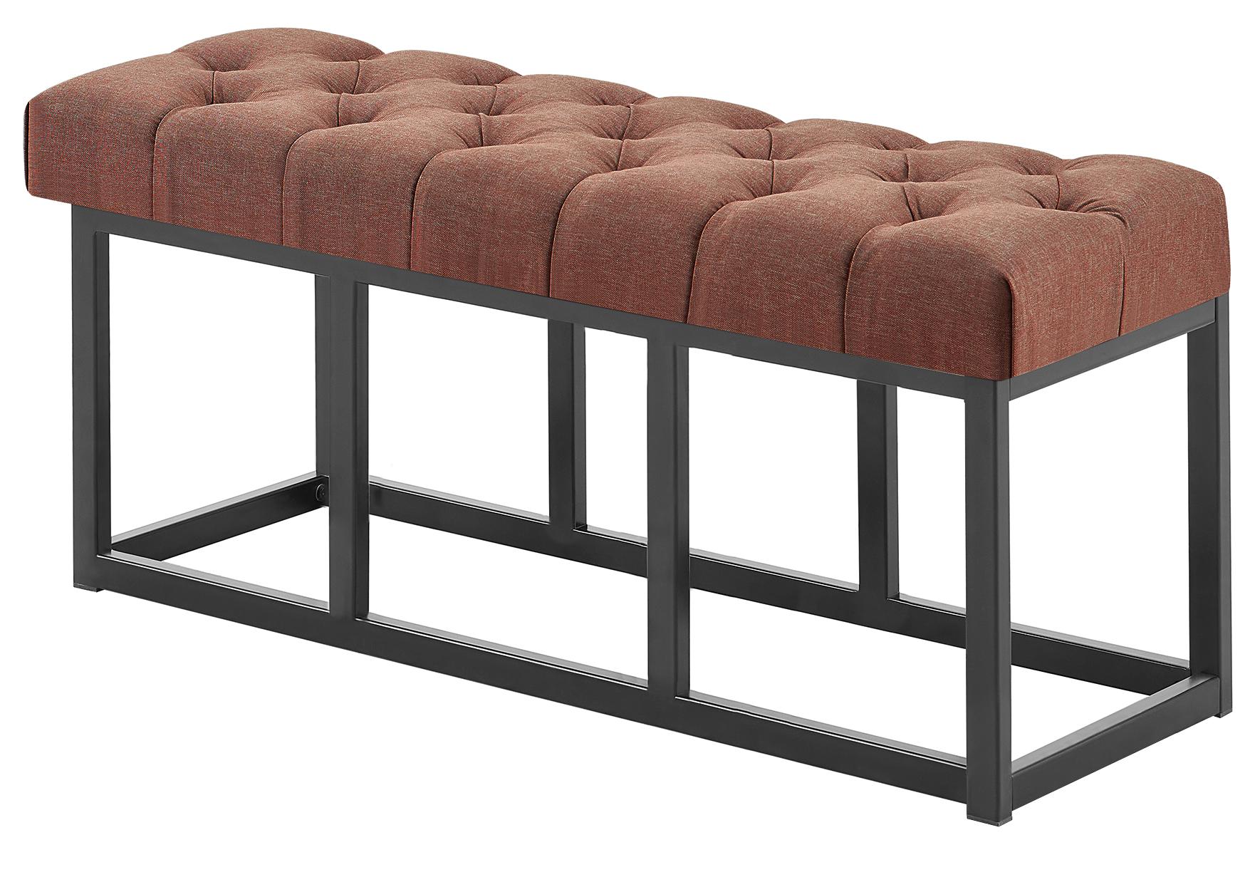 Zitbank met stoffen bekleding - Gestoffeerde Bank - Onderhoudsvriendelijk - Zwart Metaal Frame Kleur bruin Maat