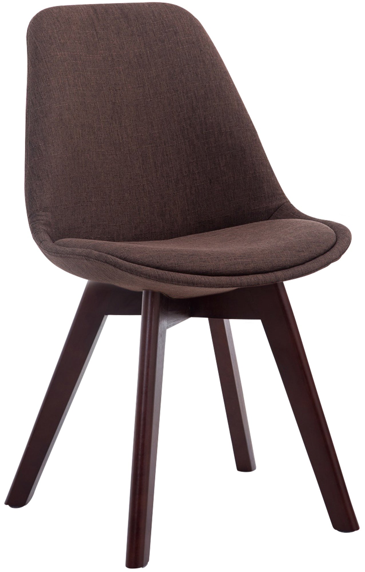 Eetkamerstoel Met Stoffen Bekleding - Bezoekersstoel - Comfortabel Zitten - Beukenhout Onderstel Kleur bruin Onderstel Kleur walnoot