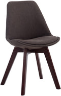 Eetkamerstoel Met Stoffen Bekleding - Bezoekersstoel - Comfortabel Zitten - Beukenhout Onderstel Kleur donkergrijs Onderstel Kleur walnoot