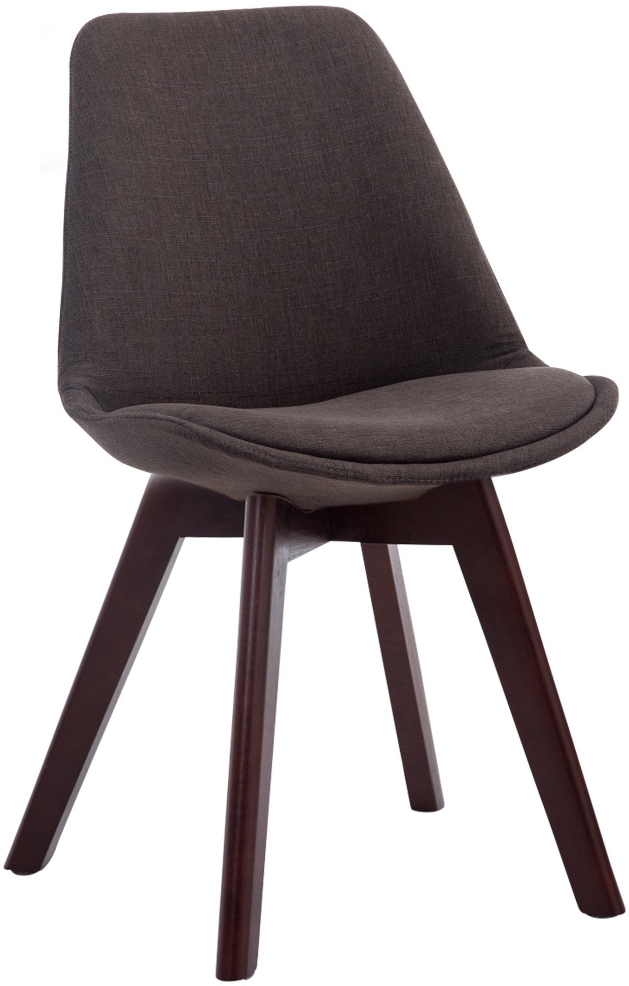 Eetkamerstoel Met Stoffen Bekleding - Bezoekersstoel - Comfortabel Zitten - Beukenhout Onderstel Kleur donkergrijs Onderstel Kleur walnoot