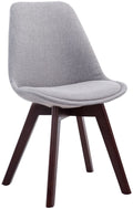 Eetkamerstoel Met Stoffen Bekleding - Bezoekersstoel - Comfortabel Zitten - Beukenhout Onderstel Kleur grijs Onderstel Kleur walnoot