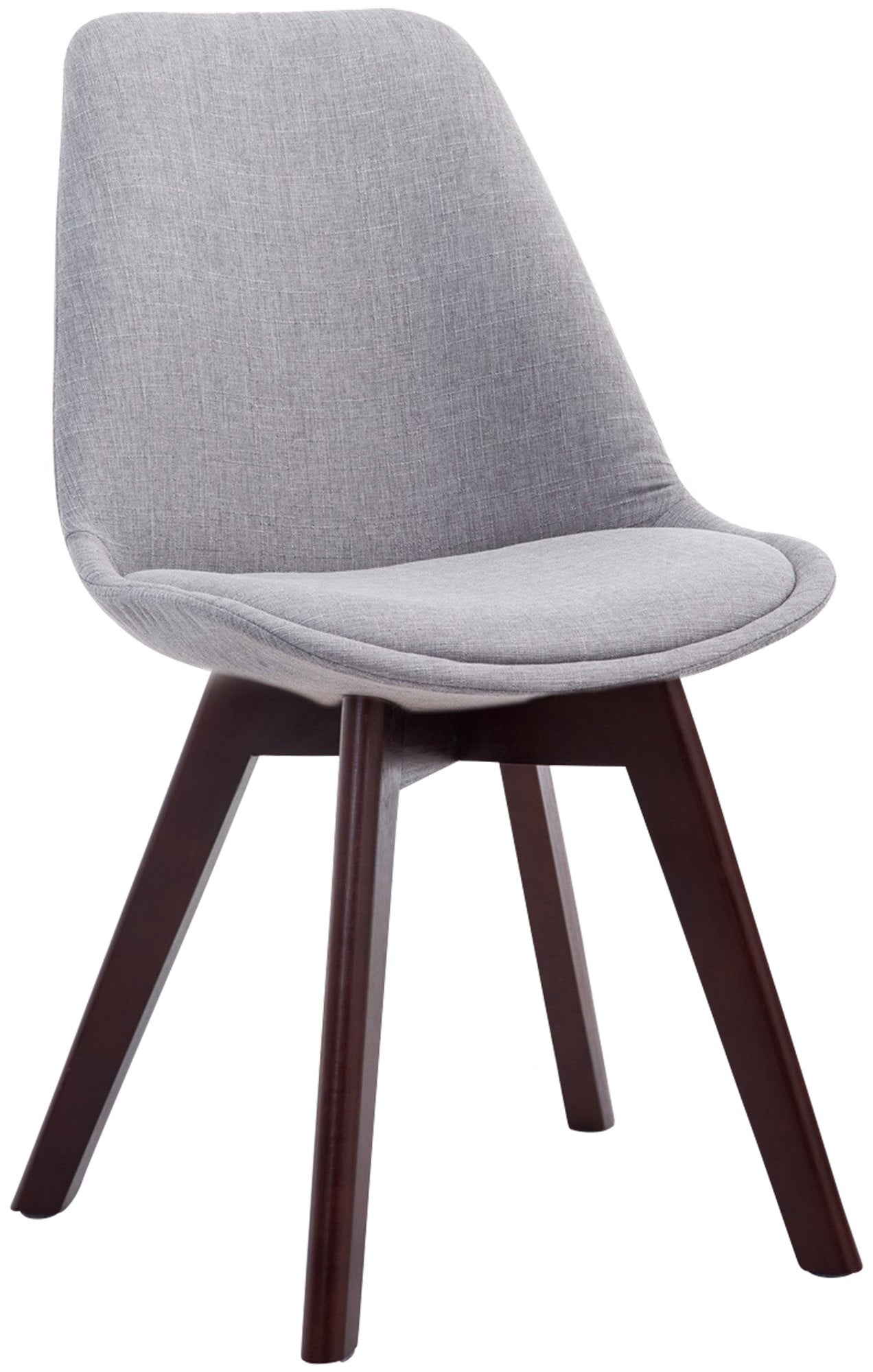 Eetkamerstoel Met Stoffen Bekleding - Bezoekersstoel - Comfortabel Zitten - Beukenhout Onderstel Kleur grijs Onderstel Kleur walnoot