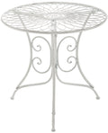 Ronde Bijzettafel Jugendstil - Balkontafel - Weerbestendig Ontwerp Kleur antiek wit
