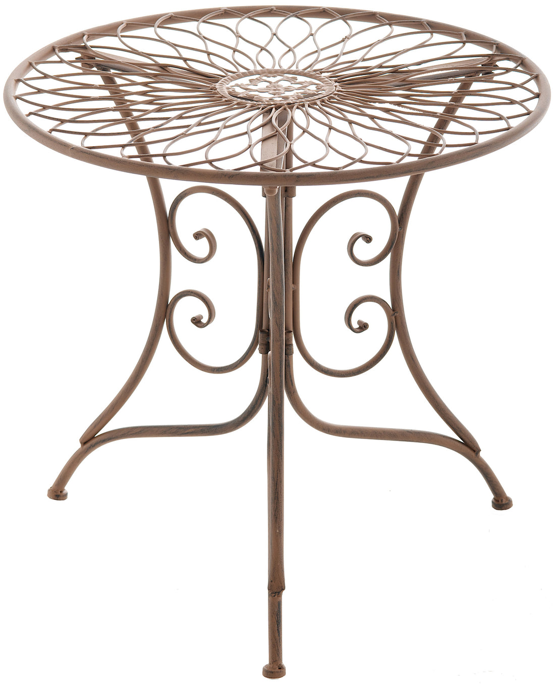 Ronde Bijzettafel Jugendstil - Balkontafel - Weerbestendig Ontwerp Kleur antiek wit