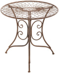 Ronde Bijzettafel Jugendstil - Balkontafel - Weerbestendig Ontwerp Kleur antiek bruin