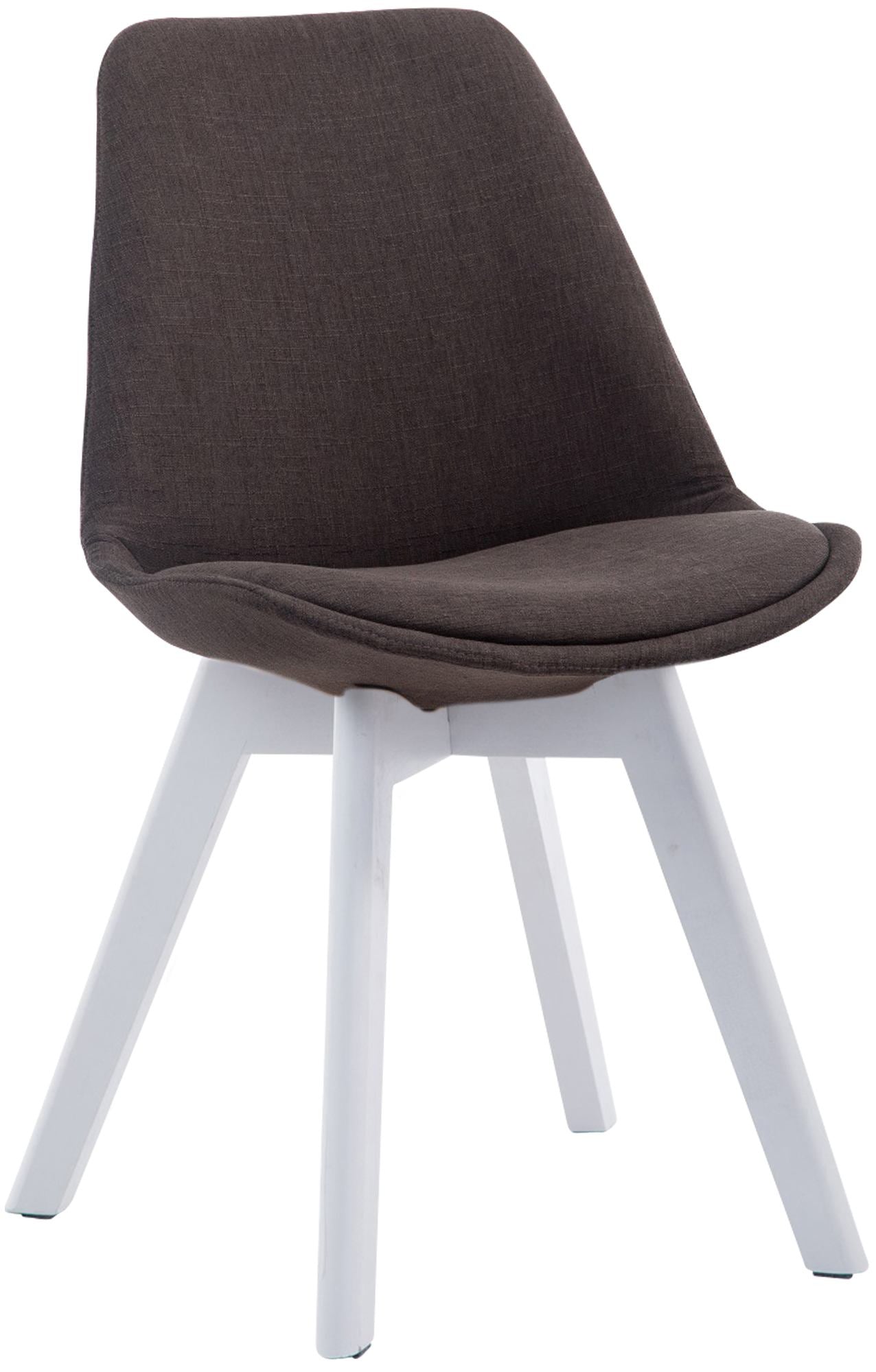 Eetkamerstoel Met Stoffen Bekleding - Bezoekersstoel - Comfortabel Zitten - Beukenhout Onderstel Kleur donkergrijs Onderstel Kleur wit