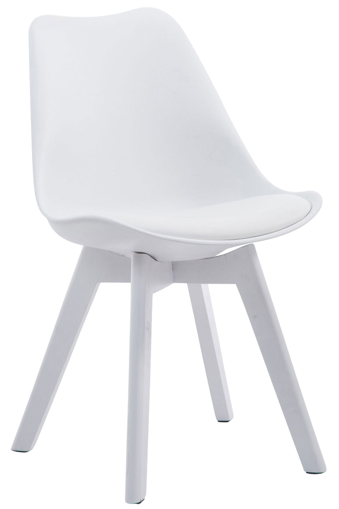 Moderne Eetkamerstoel - Dining Chair - Comfortabele Zithouding Kleur wit Onderstel Kleur wit