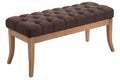Designbank bruin stof, Chesterfield bankje, extra zitcomfort – 100% polyester, stevig hardhout Kleur bruin