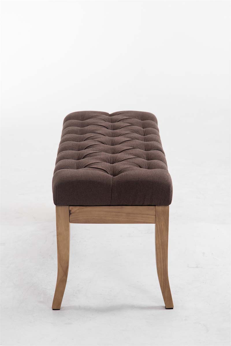 Designbank bruin stof, Chesterfield bankje, extra zitcomfort – 100% polyester, stevig hardhout Kleur bruin