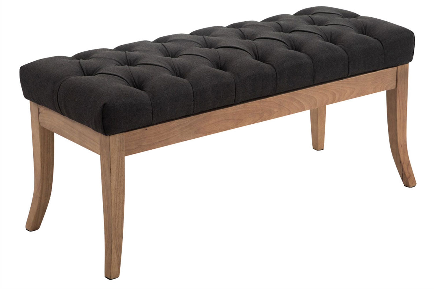 Gestoffeerde bank - Sofa - Chesterfield-design, Comfortabele zitplek, 100% Polyester Stof Kleur donkergrijs Maat