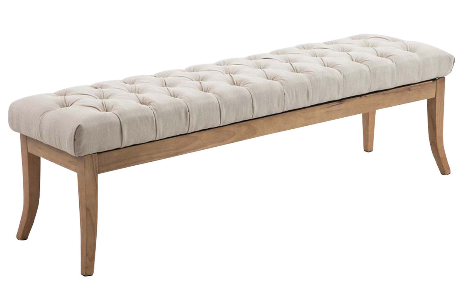 Gestoffeerde bank - Sofa - Chesterfield-design, Comfortabele zitplek, 100% Polyester Stof Kleur crème Maat