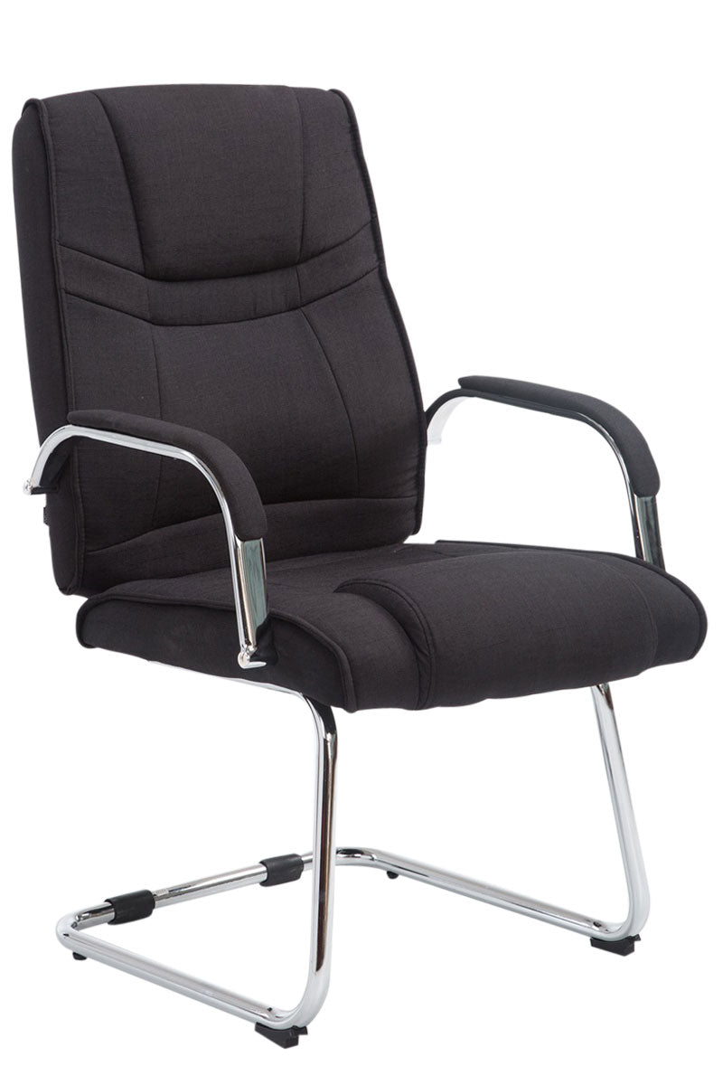 Bezoekersstoel, Ergonomische Gaststoel, Tot 180 kg Gewichtsbelasting - Polyester Bekleding Kleur zwart