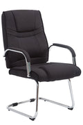 Bezoekersstoel, Ergonomische Gaststoel, Tot 180 kg Gewichtsbelasting - Polyester Bekleding Kleur zwart