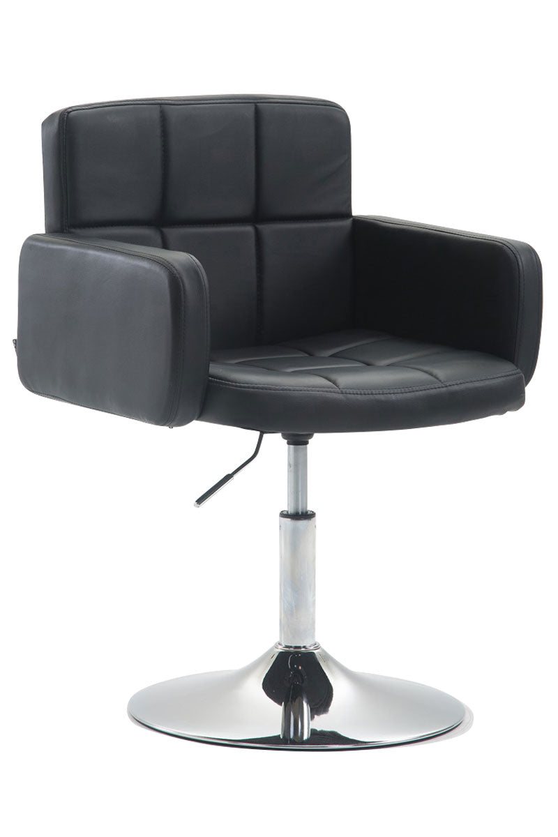 Lounger stoel, Fauteuil - Kunstleder - 360° draaibaar design Kleur zwart