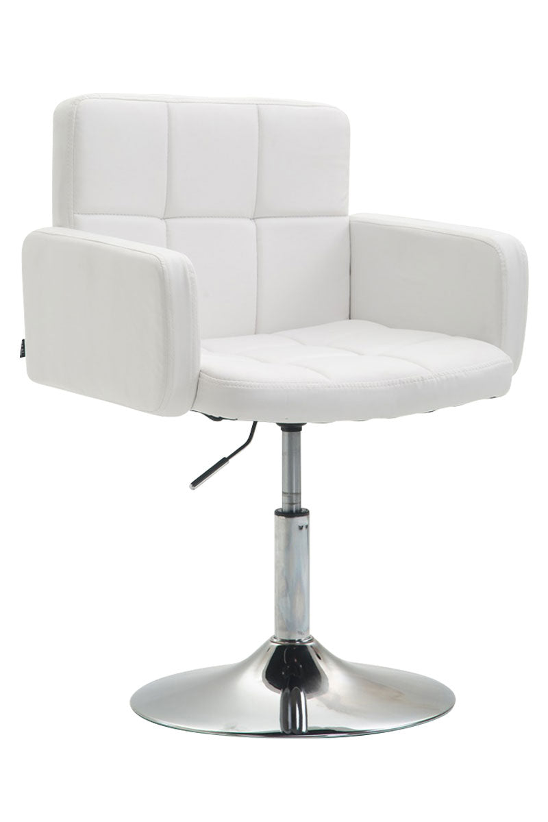 Lounger stoel, Fauteuil - Kunstleder - 360° draaibaar design Kleur wit