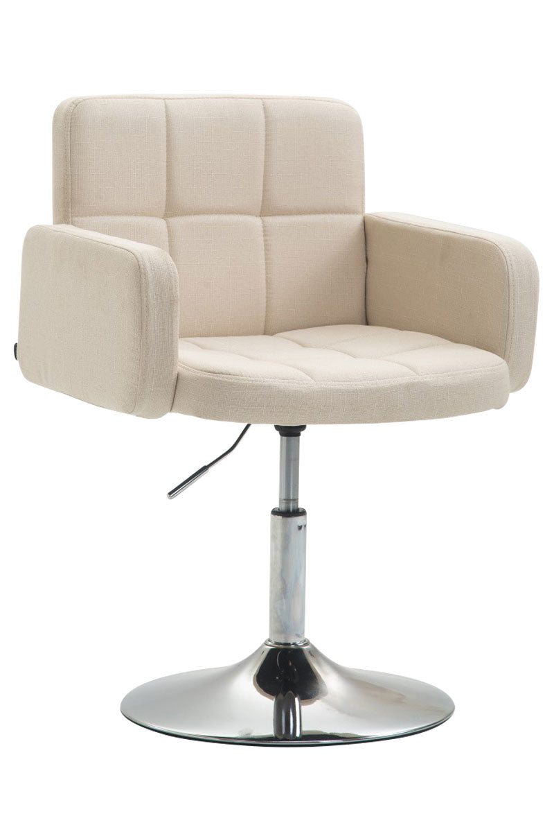 Stijlvolle Kubusvormige Lounger - Fauteuil - 360° draaibaar en in hoogte verstelbaar Kleur crème