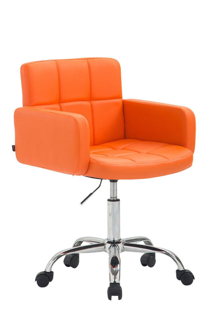 Draaikruk - Werkkruk - Hoogwaardig Comfort, Kunstleer Bekleding Kleur oranje