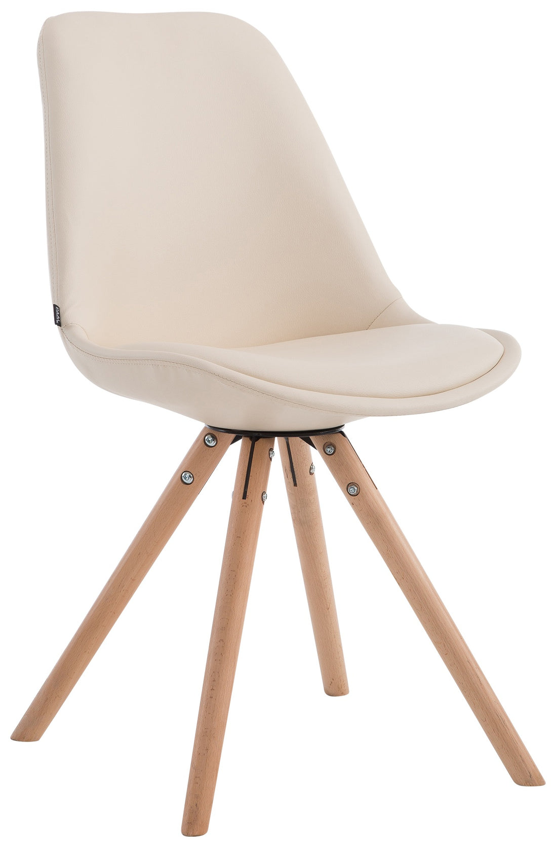 Eetkamerstoel Kunstleer - Keukenstoel - Comfortabel & Modern Design Onderstel Kleur natuur Kleur bruin