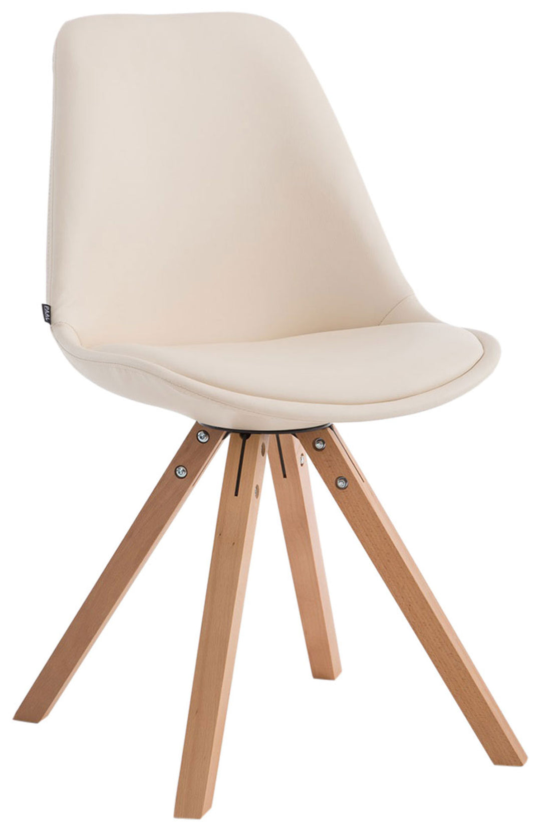 Bezoekersstoel - Gaststoel - Hoog comfort, Kunstleer & Beuken/Eiken Hout Onderstel Kleur natuur Kleur bruin