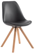 Bezoekersstoel - Gaststoel - Hoog comfort, Kunstleer & Beuken/Eiken Hout Onderstel Kleur natuur Kleur zwart