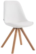 Bezoekersstoel - Gaststoel - Hoog comfort, Kunstleer & Beuken/Eiken Hout Onderstel Kleur natuur Kleur wit