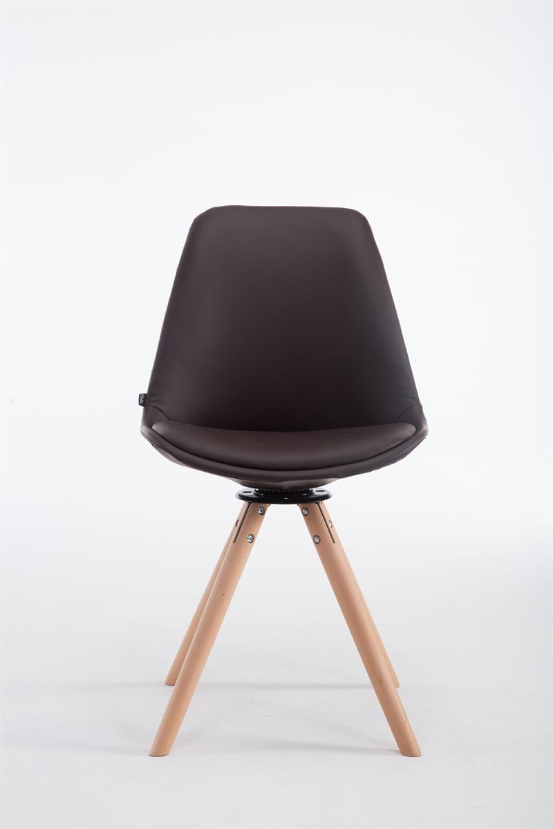 Draaibare Bezoekersstoel - Eetkamerstoel - Comfortabel Kunstleer & Hout Kleur bruin