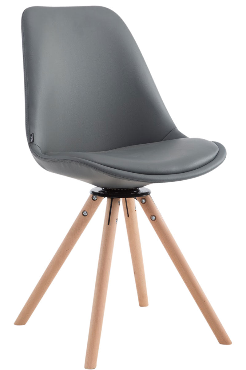 Bezoekersstoel, Draaistoel - Verfrissend Design - Hoogzitcomfort, Kunstleer & Hout Kleur grijs
