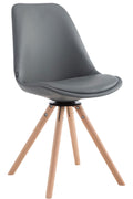 Bezoekersstoel, Draaistoel - Verfrissend Design - Hoogzitcomfort, Kunstleer & Hout Kleur grijs