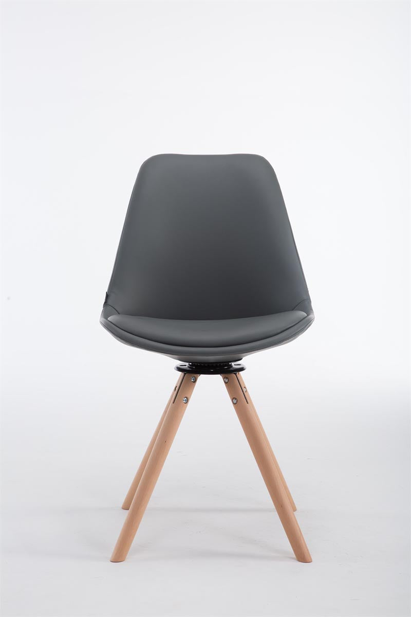 Bezoekersstoel, Draaistoel - Verfrissend Design - Hoogzitcomfort, Kunstleer & Hout Kleur grijs