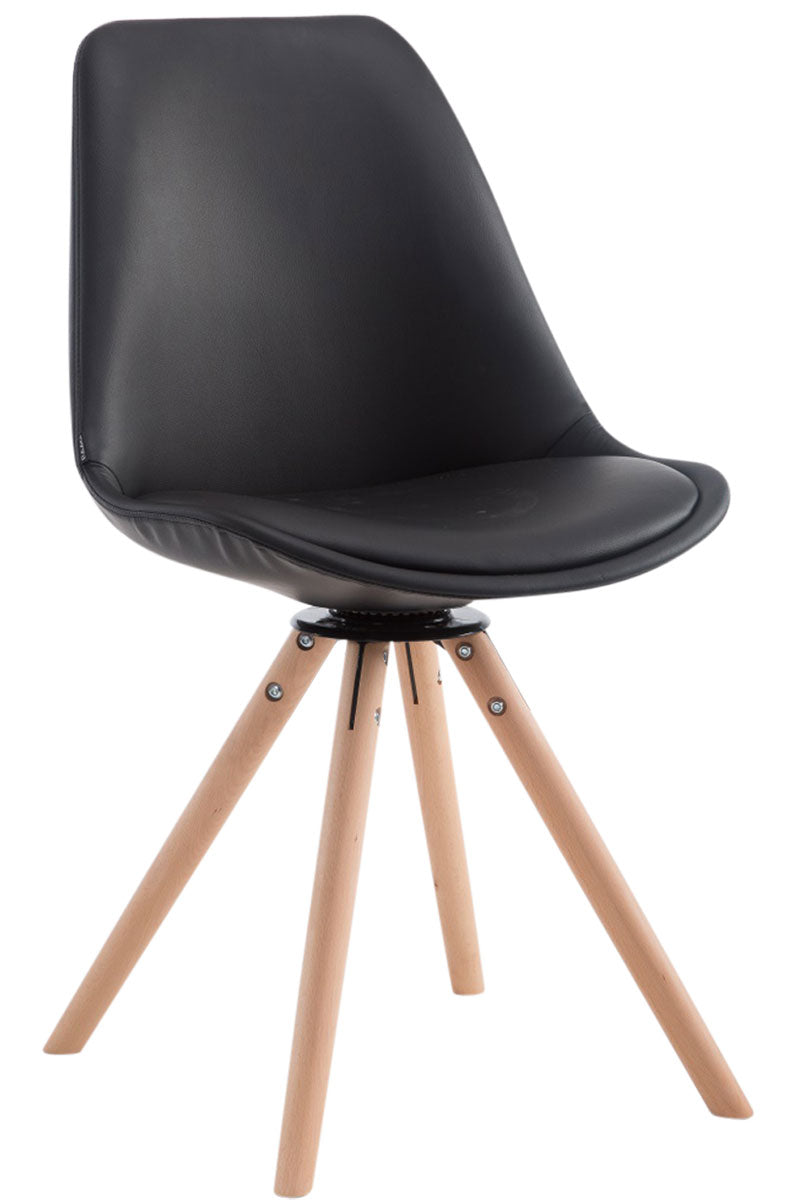Draaibare Bezoekersstoel - Relaxstoel - Frisse Uitstraling met Kunstleer & Hout Kleur zwart