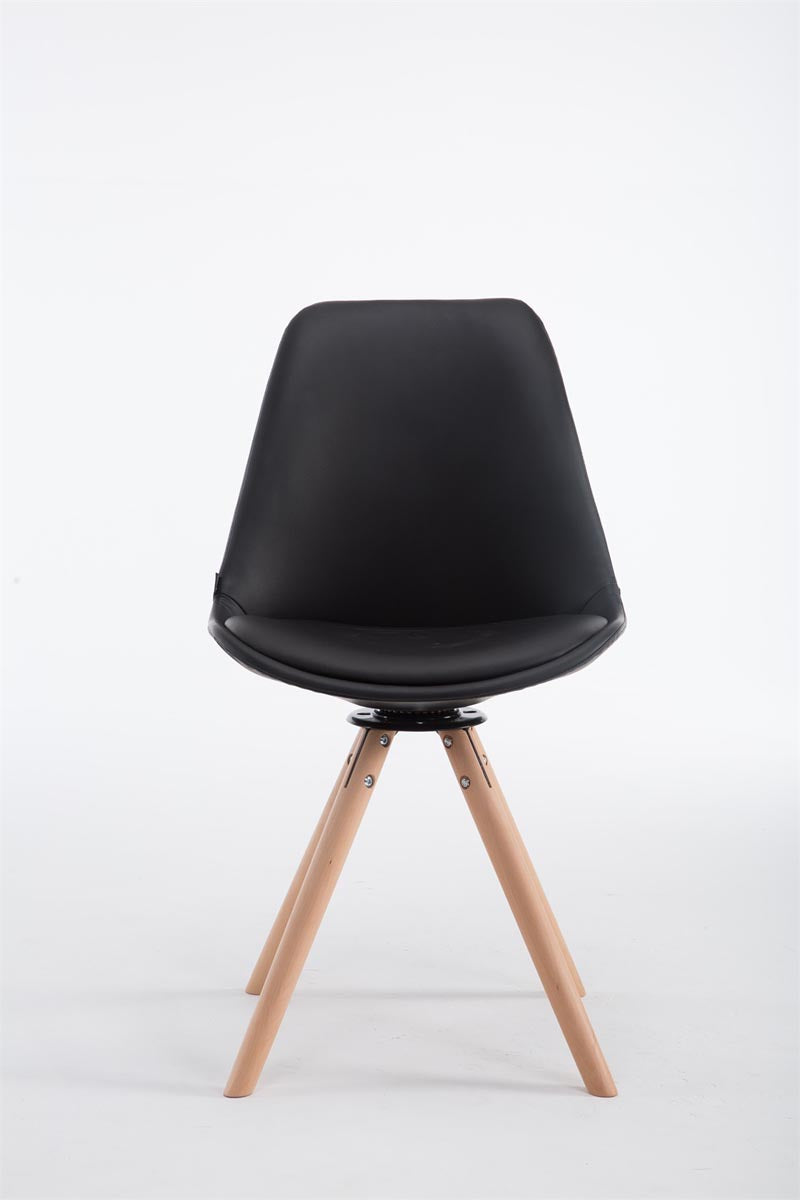 Draaibare Bezoekersstoel - Relaxstoel - Frisse Uitstraling met Kunstleer & Hout Kleur zwart