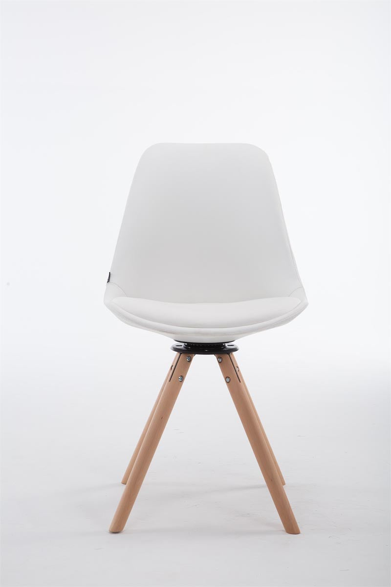Bezoekersstoel, Draaibare Relaxstoel, Exclusieve Uitstraling, Kunstleer & Hout Kleur wit