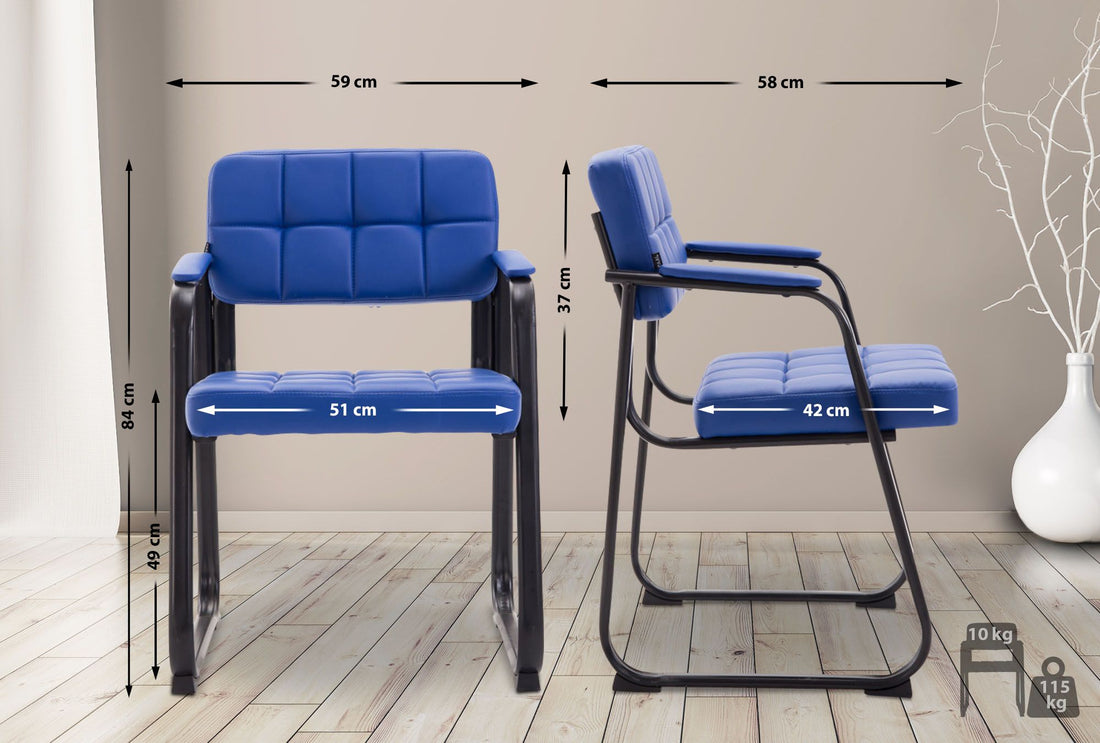 Eetkamerstoel - Gaststoel - Luxueus Gewatteerd, Zeer Comfortabel Design Kleur blauw