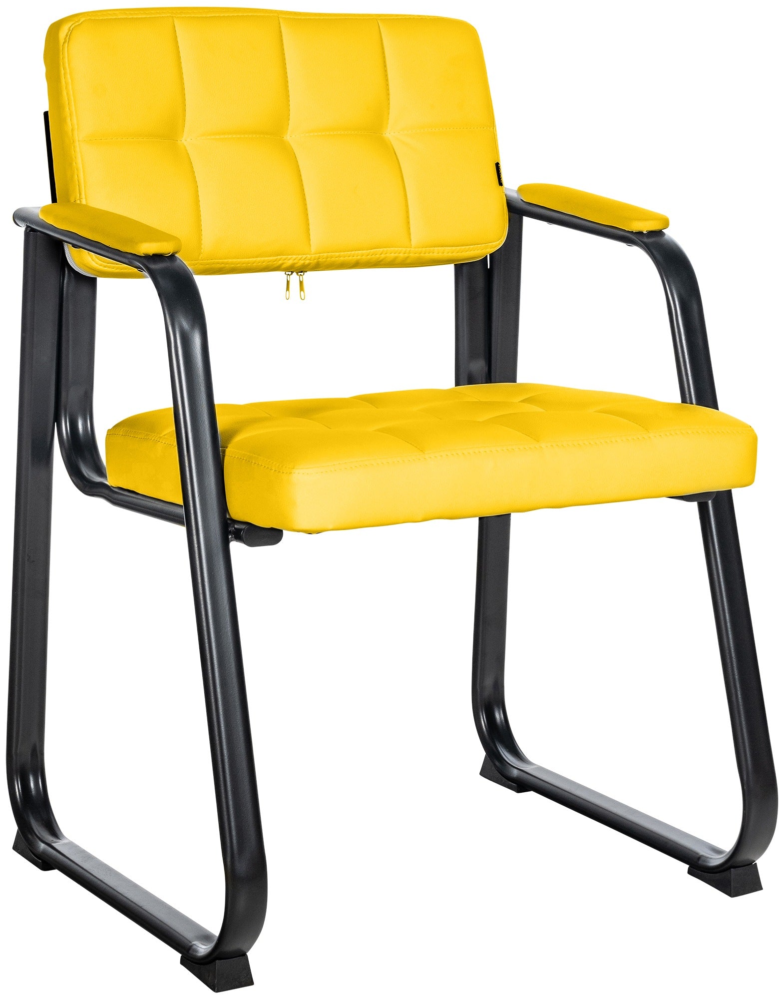 Eetkamerstoel - Vergaderstoel - Gewatteerd Comfort, Luxe Design, Kunstleder Kleur geel