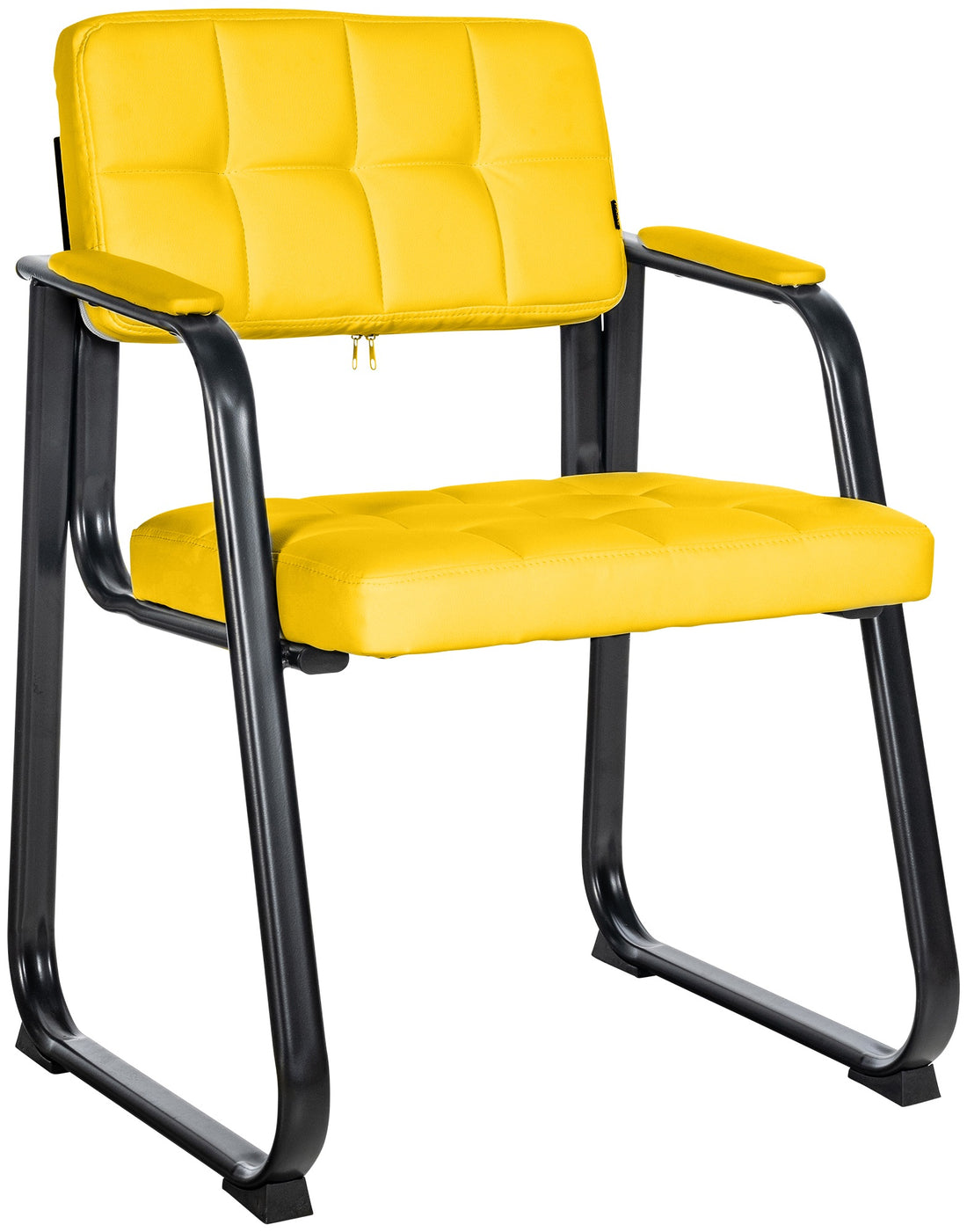 Eetkamerstoel - Vergaderstoel - Gewatteerd Comfort, Luxe Design, Kunstleder Kleur geel