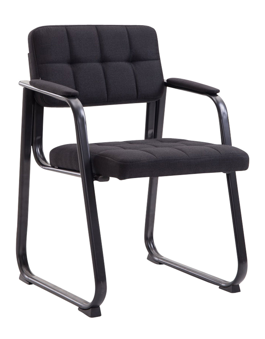 Gepolsterde Bezoekersstoel - Vergaderstoel - Comfortabel Design met Stoffen Bekleding Kleur zwart