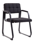 Gepolsterde Bezoekersstoel - Vergaderstoel - Comfortabel Design met Stoffen Bekleding Kleur zwart