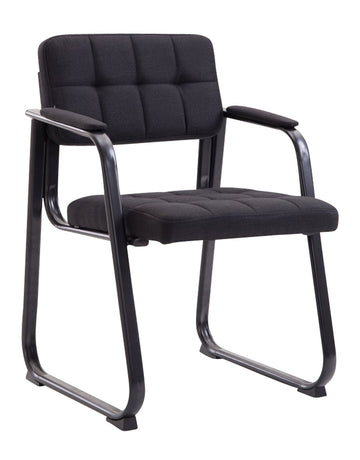Gepolsterde Bezoekersstoel - Vergaderstoel - Comfortabel Design met Stoffen Bekleding Kleur zwart