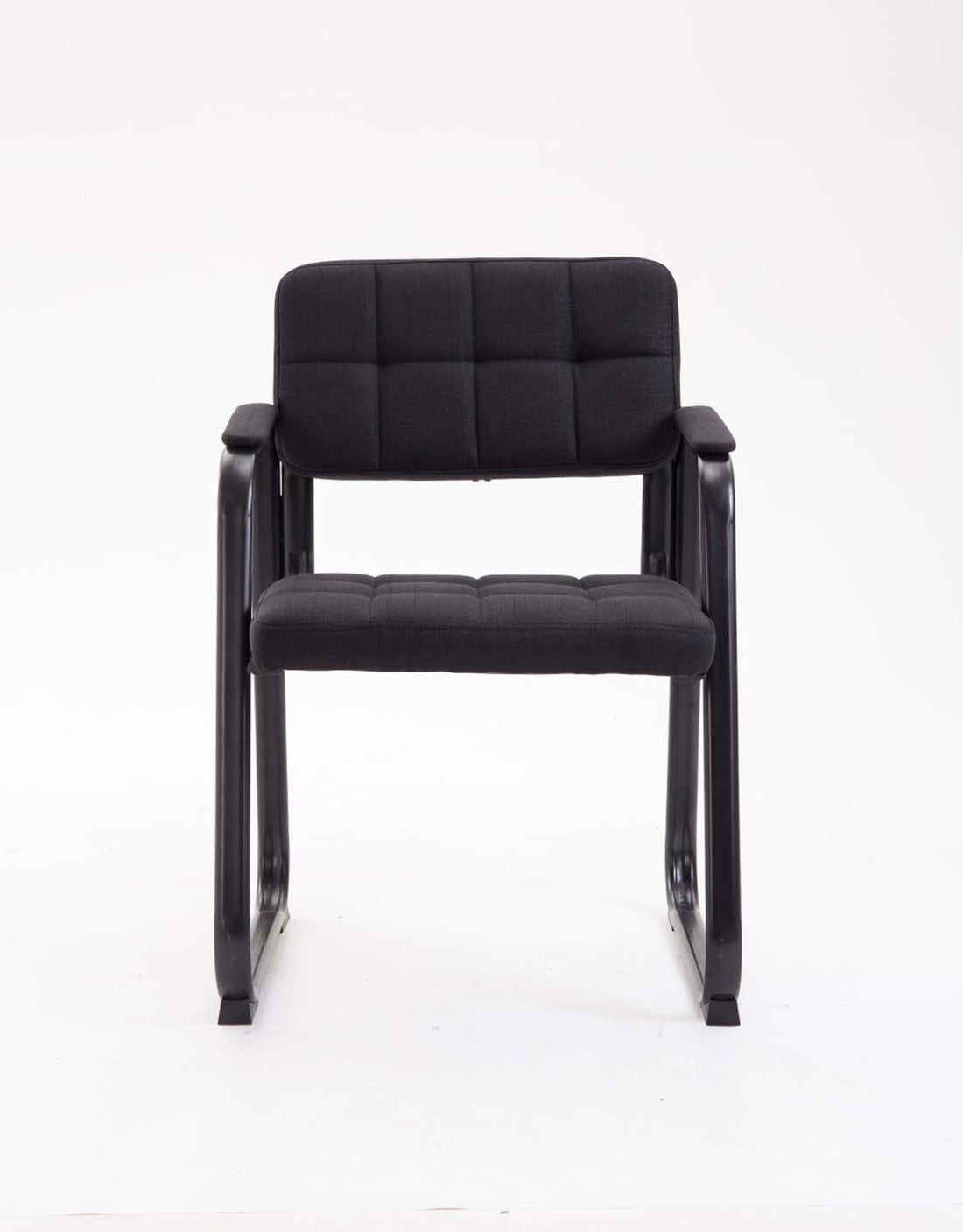 Gepolsterde Bezoekersstoel - Vergaderstoel - Comfortabel Design met Stoffen Bekleding Kleur zwart