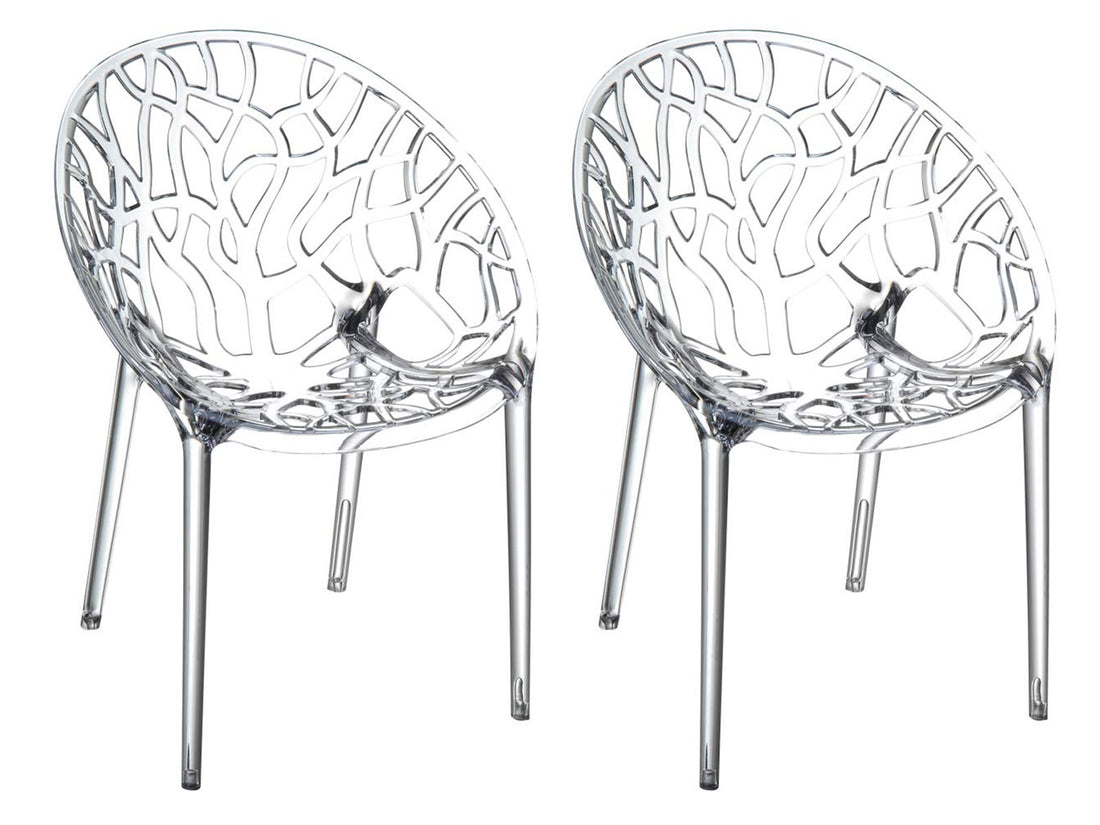 2er SET stapelstoel CRYSTAL grijs