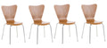 Bezoekersstoel Set 4x - Gaststoel - Ergonomisch Comfort, Stapelbaar Design Kleur eik