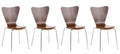 Bezoekersstoel Set 4x - Gaststoel - Ergonomisch Comfort, Stapelbaar Design Kleur walnoot