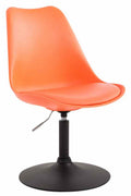 Eetkamerstoel - Keukenstoel - Comfortabele zitervaring, Duurzaam kunststof en kunstleer Onderstel Kleur zwart Kleur oranje