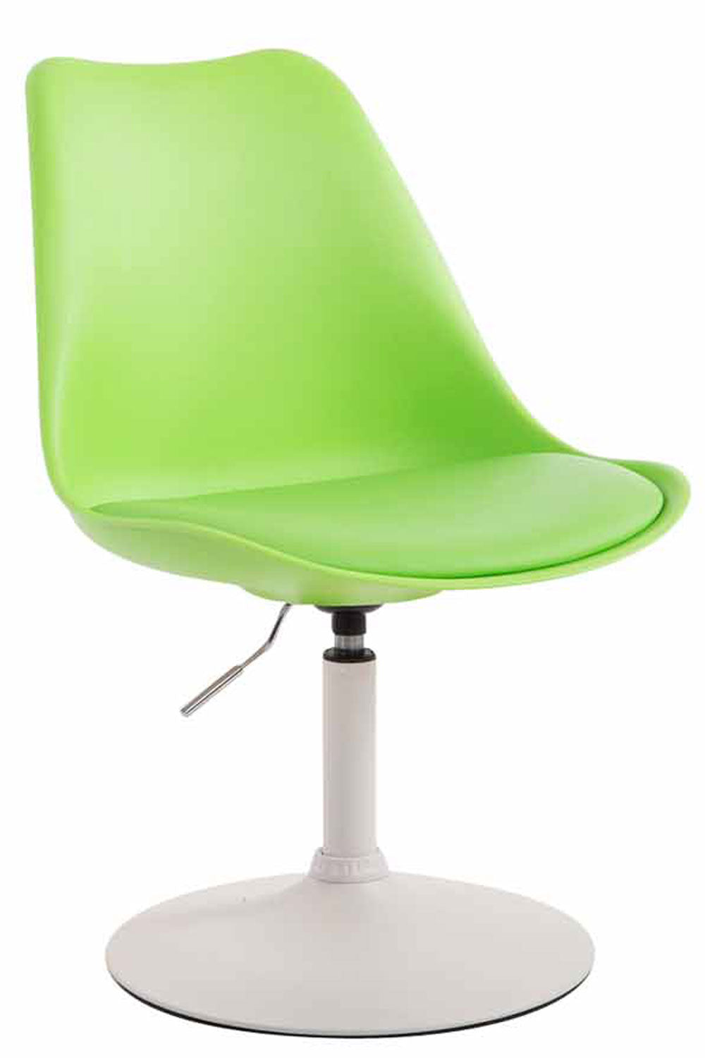 Eetkamerstoel - Keukenstoel - Comfortabele zitervaring, Duurzaam kunststof en kunstleer Onderstel Kleur wit Kleur groen