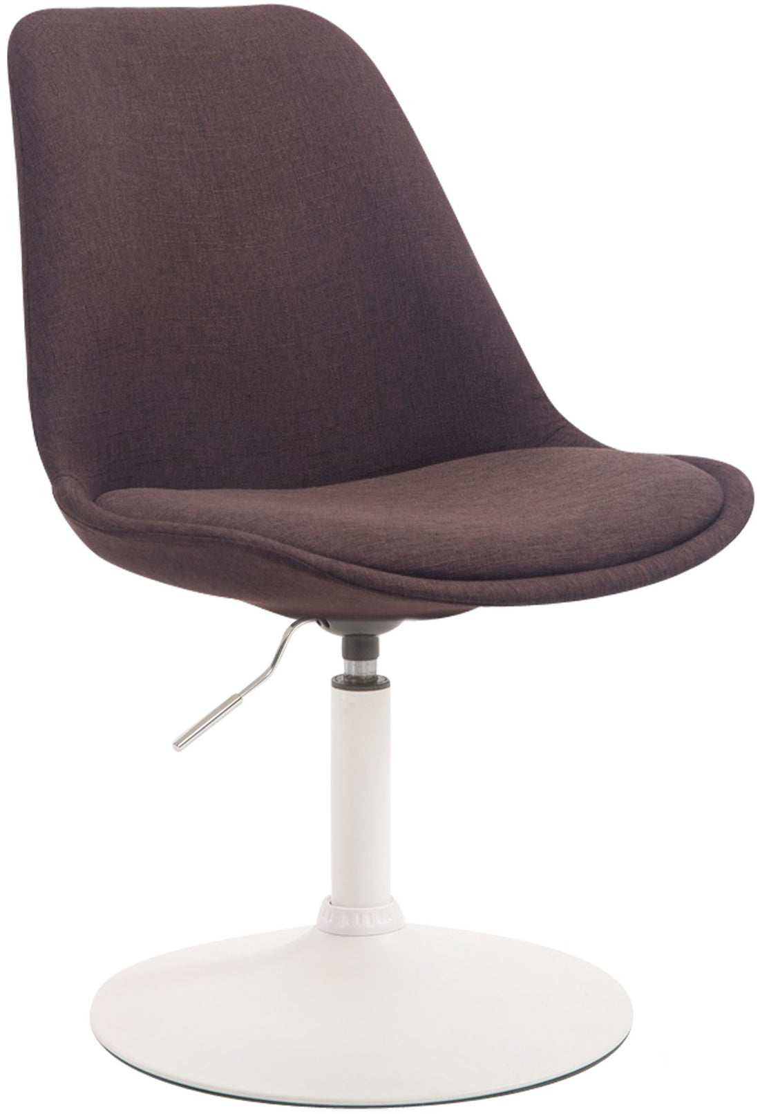 Eetkamerstoel Stoffen Bekleding - Loungestoel - 360° Draaibaar met Verstelbare Zithoogte Kleur blauw Onderstel Kleur wit