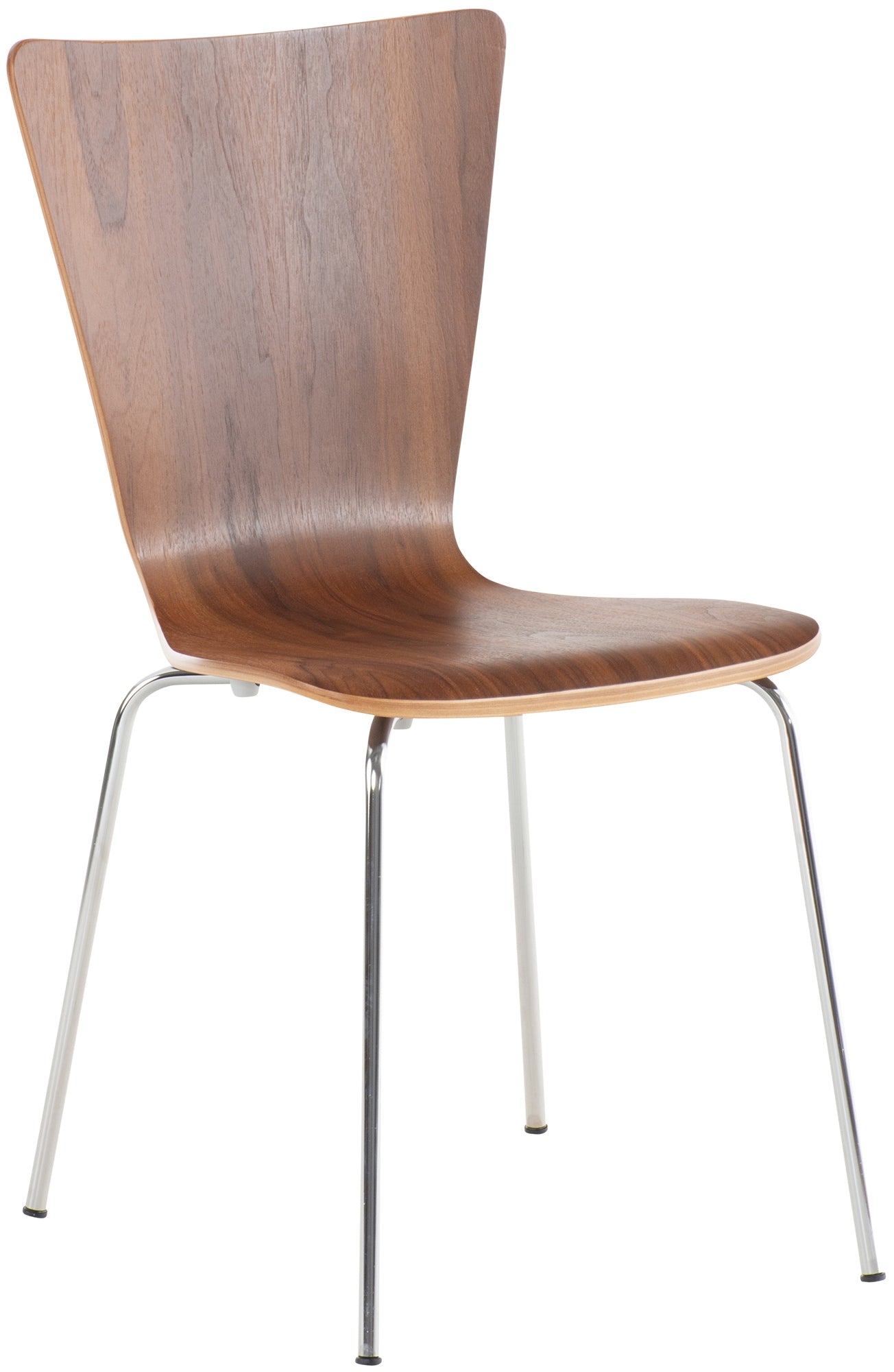 Stapelbare Bezoekersstoel - Vergaderstoel - Optimaal Zitcomfort & Elegant Design Kleur walnoot
