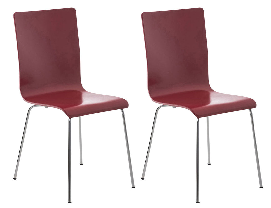 2-delige Set Bezoekersstoel - Vergaderstoel - Ergonomisch Ontwerp, Comfortabel Zitten Urenlang Kleur rood