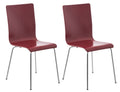 2-delige Set Bezoekersstoel - Vergaderstoel - Ergonomisch Ontwerp, Comfortabel Zitten Urenlang Kleur rood