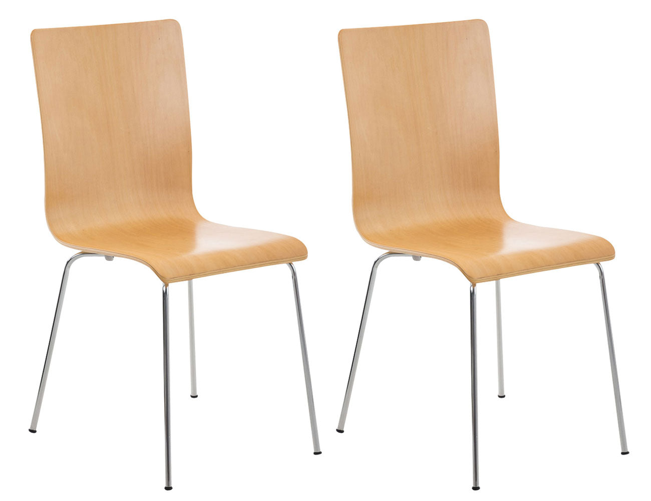 2-delige Set Bezoekersstoel - Vergaderstoel - Ergonomisch Ontwerp, Comfortabel Zitten Urenlang Kleur natuur