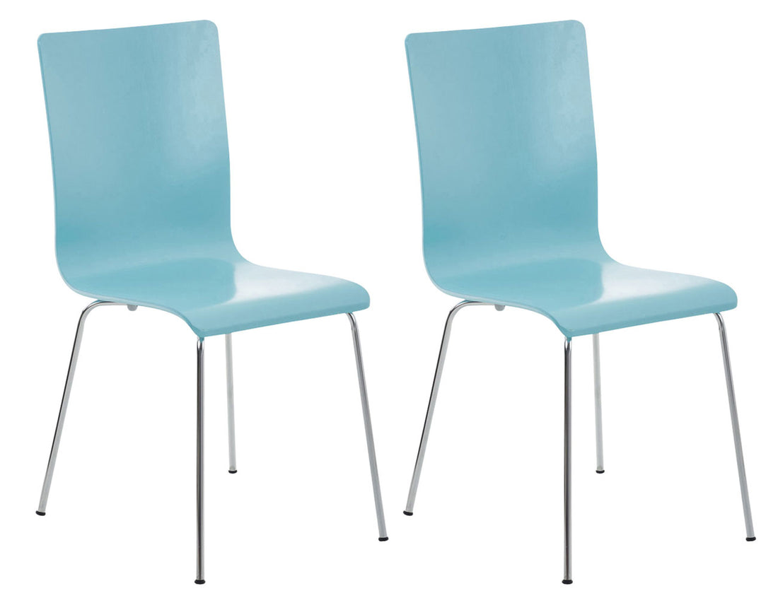 Set van 2 Bezoekersstoelen - Gaststoelen - Ergonomisch Comfort Kleur lichtblauw